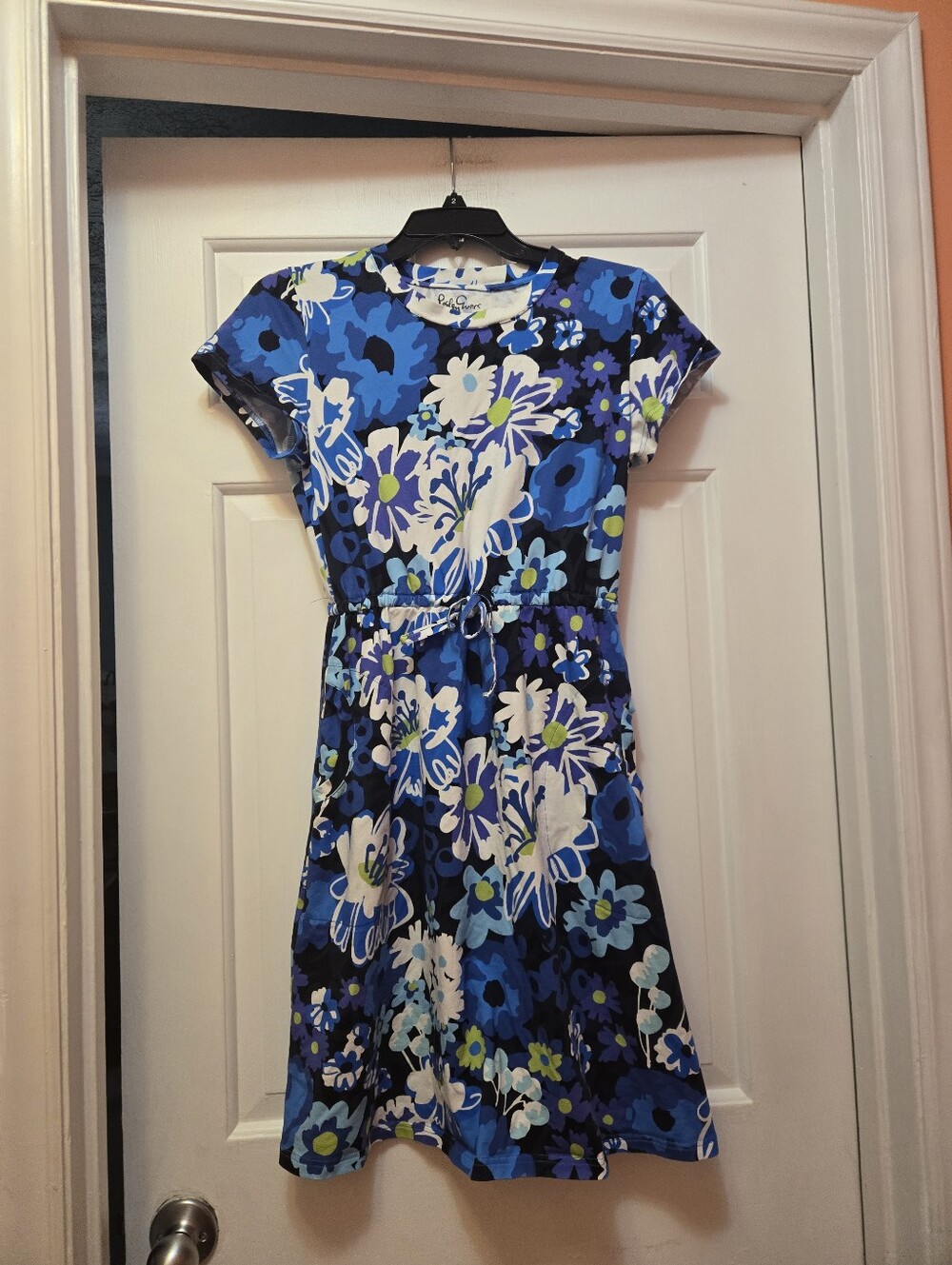 Lesley Evers Blue Floral Cotton Women's Dress